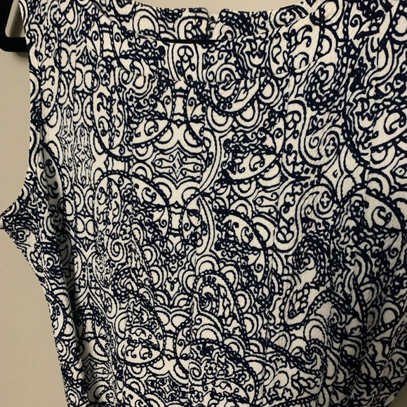 HAANI Petite Large Dress - Yellow with Blue/White Print and ribbon tie - Picture 3 of 4